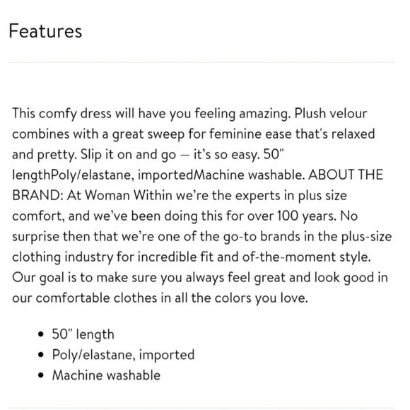 Woman Within Ultra Blue Velour Pleated Short Sleeve Maxi Dress 14W or 16W NWOT - Picture 7 of 7